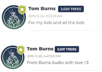 4041 trees donated to teamtrees.org